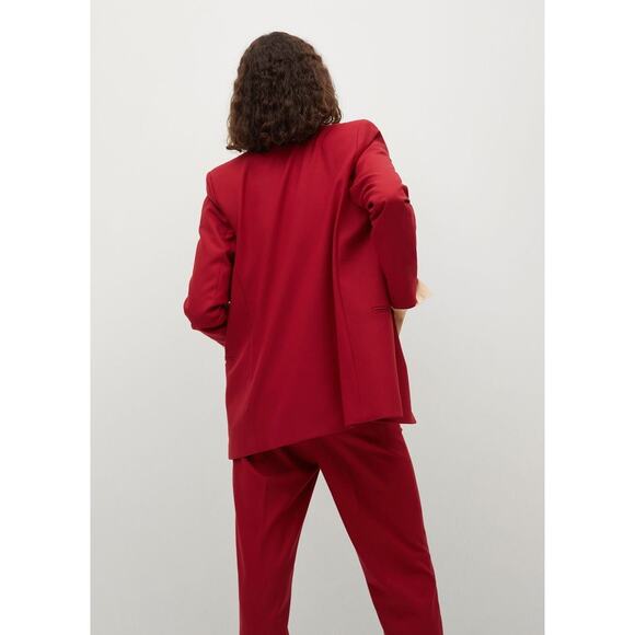 Mango Double-Breasted Structured Oversized Blazer Women’s Size Small Red - Picture 13 of 13